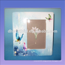 Home decor ceramic photo frame with butterfly figurine